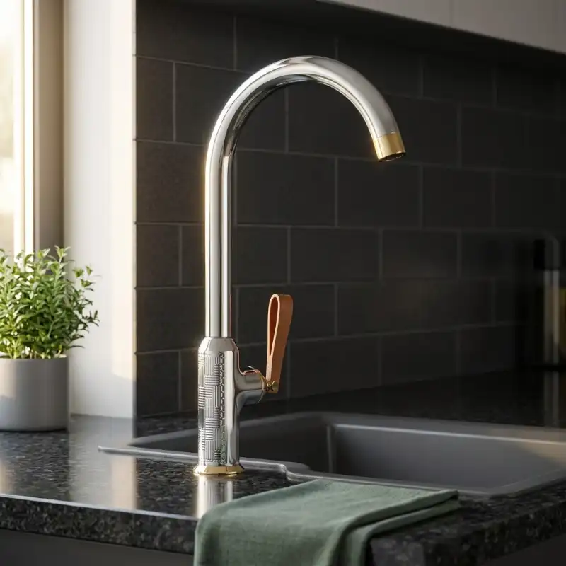 Luxury High Arc Brass Kitchen Faucet